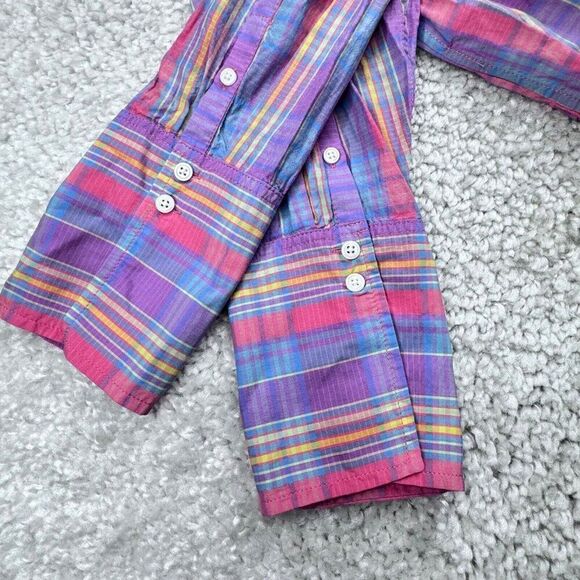 J. Crew Purple Plaid Garcon Cotton Voile Shirt - Picture 8 of 10